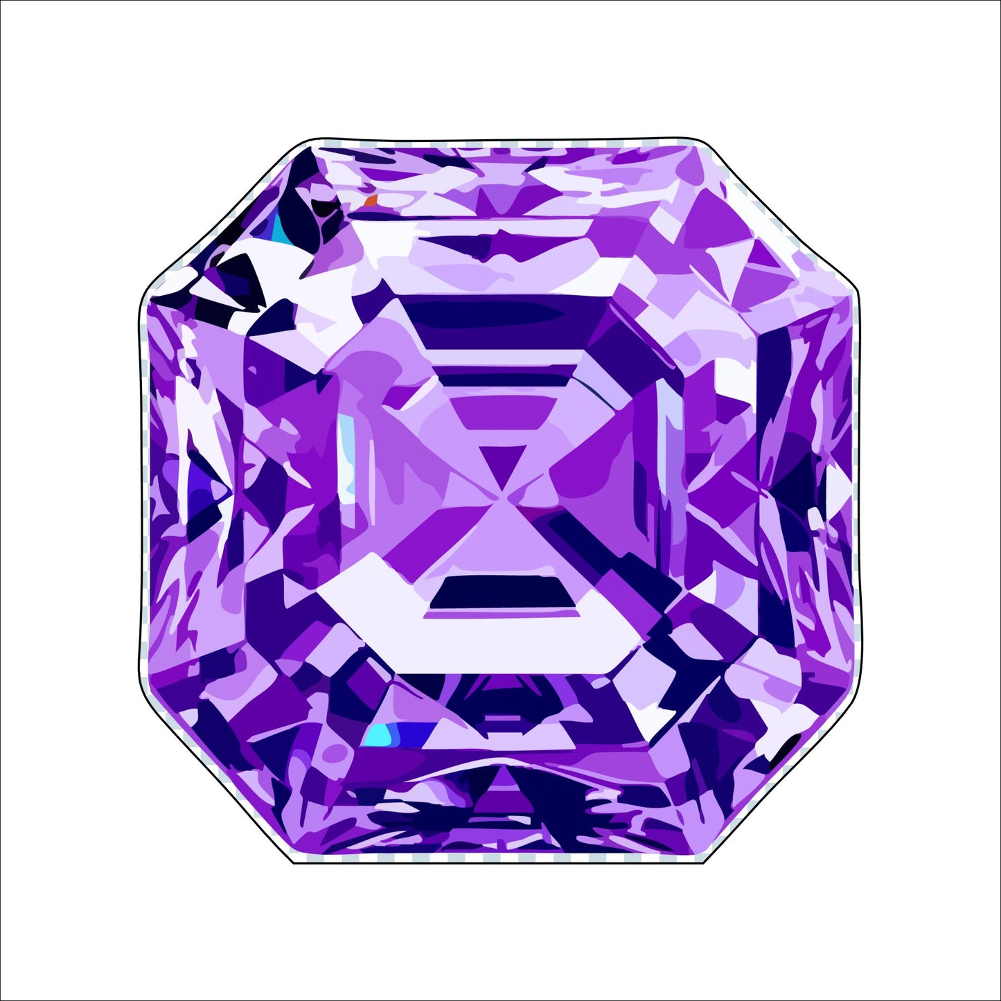 Purple Gemstone Coaster | 0.25" Acrylic With Cork | Pack of 4