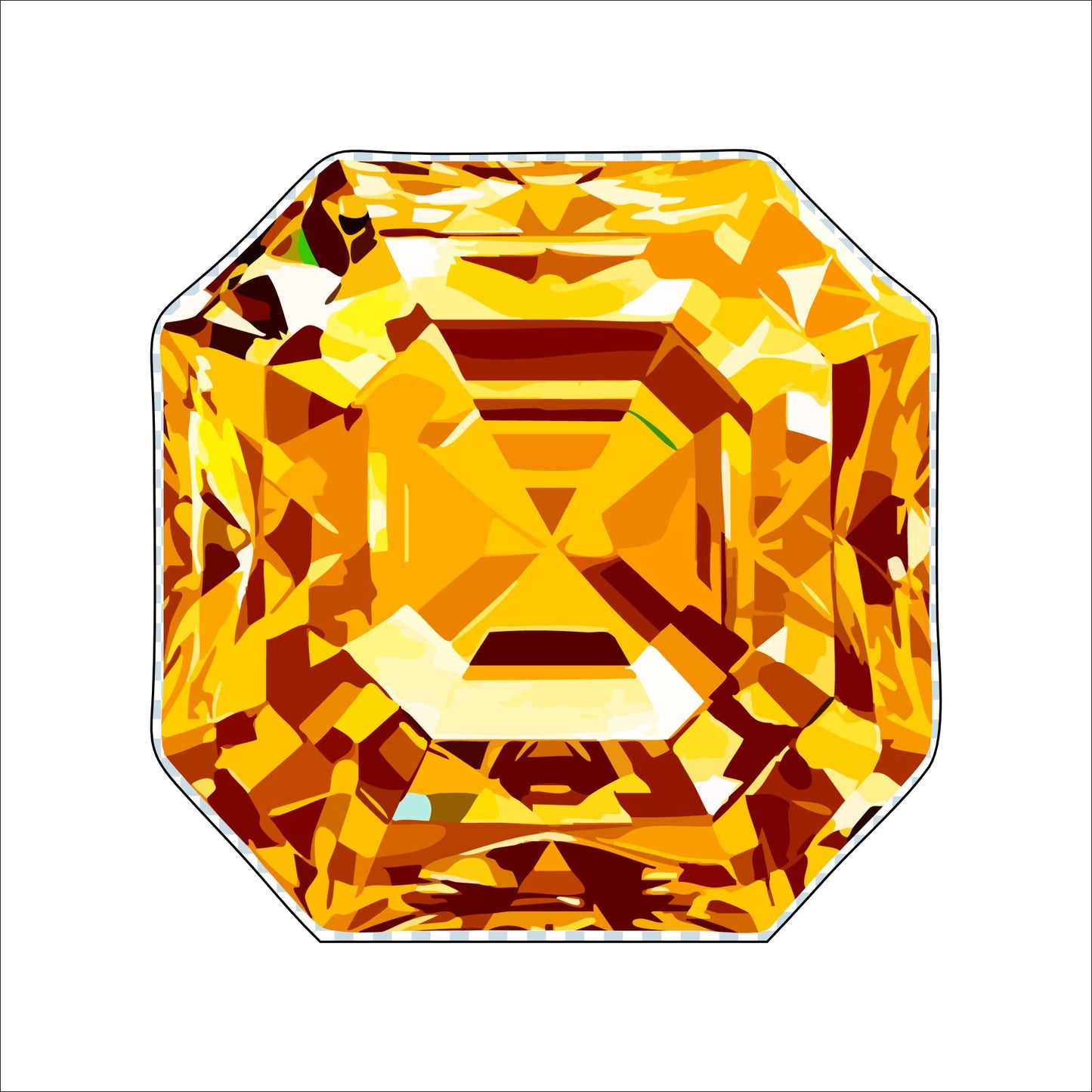Gold Gemstone Coaster | 0.25" Acrylic With Cork | Pack of 4