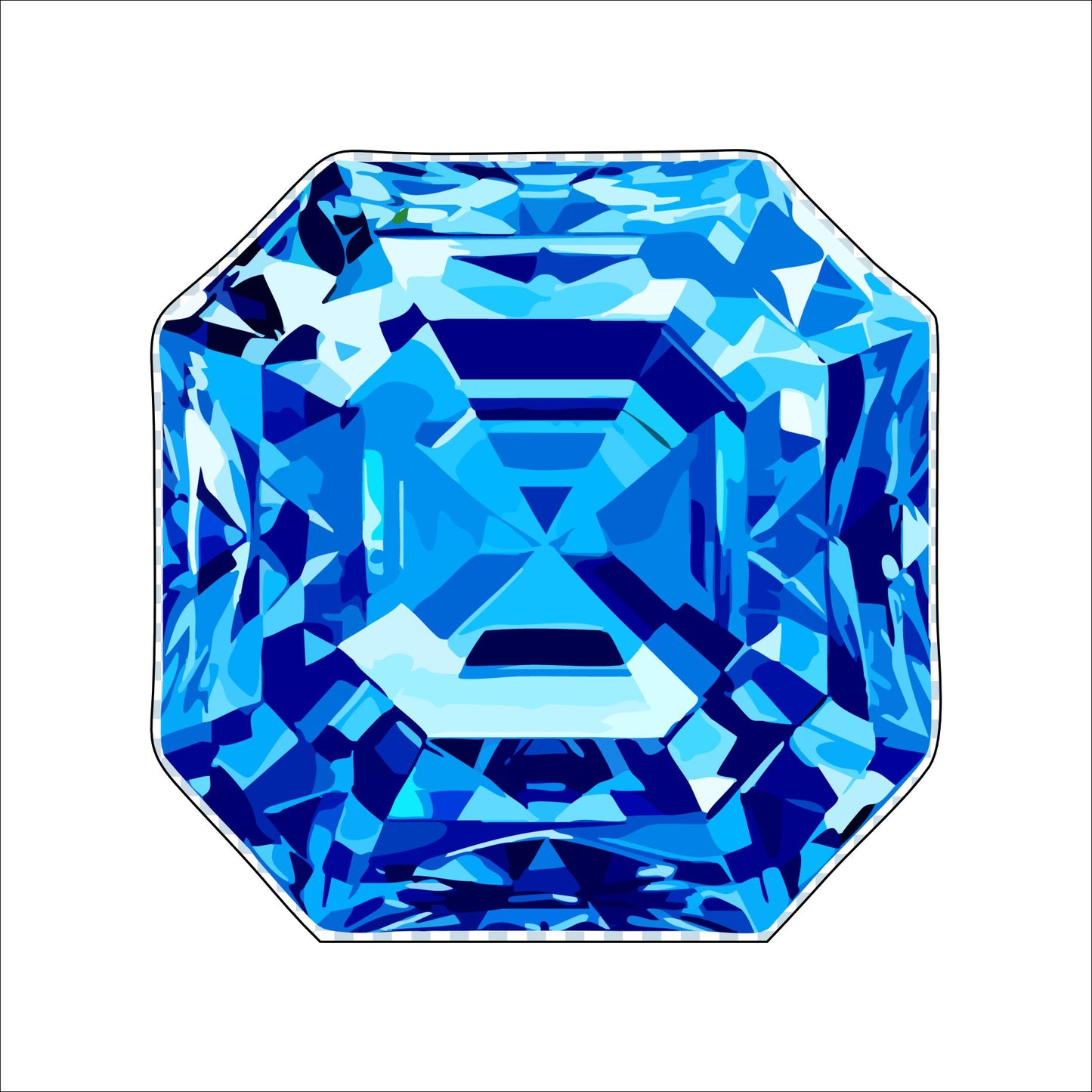 Blue Gemstone Coaster | 0.25" Acrylic With Cork | Pack of 4