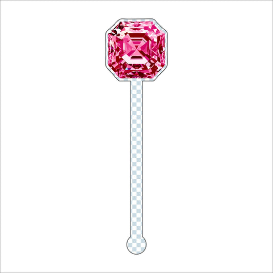 Pink Gemstone Drink Stirrer | 0.125in. Acrylic Cutout | Case (any 135+)