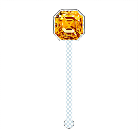 Gold Gemstone Drink Stirrer | 0.125in. Acrylic Cutout | Case (any 135+)