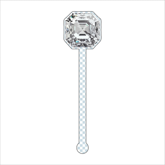 Silver Gemstone Drink Stirrer | 0.125in. Acrylic Cutout | Case (any 135+)