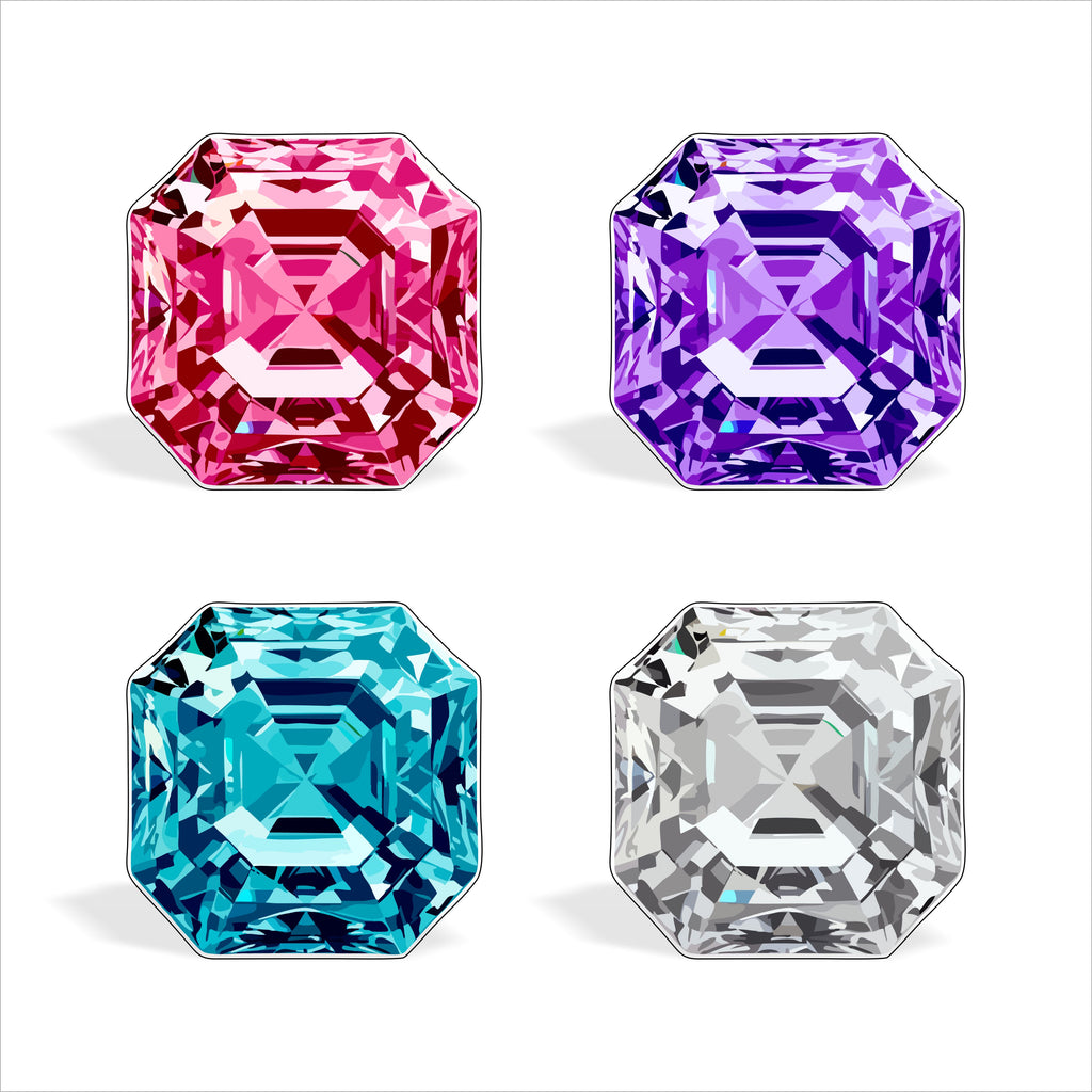 Gemstone Coaster - Bundle 1 | 0.25" Acrylic With Cork | Pack of 4