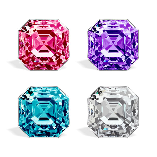 Gemstone Coaster - Bundle 1 | 0.25" Acrylic With Cork | Pack of 4