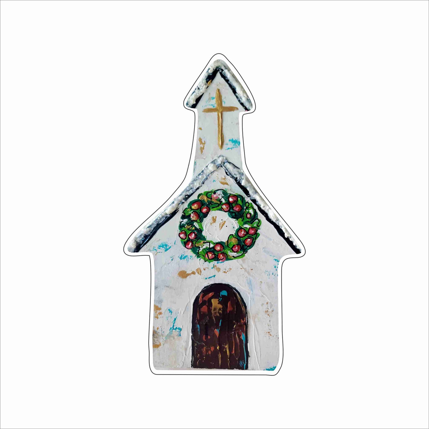 LNS-006 Winter Church White Large | 0.75Acrylic Contour