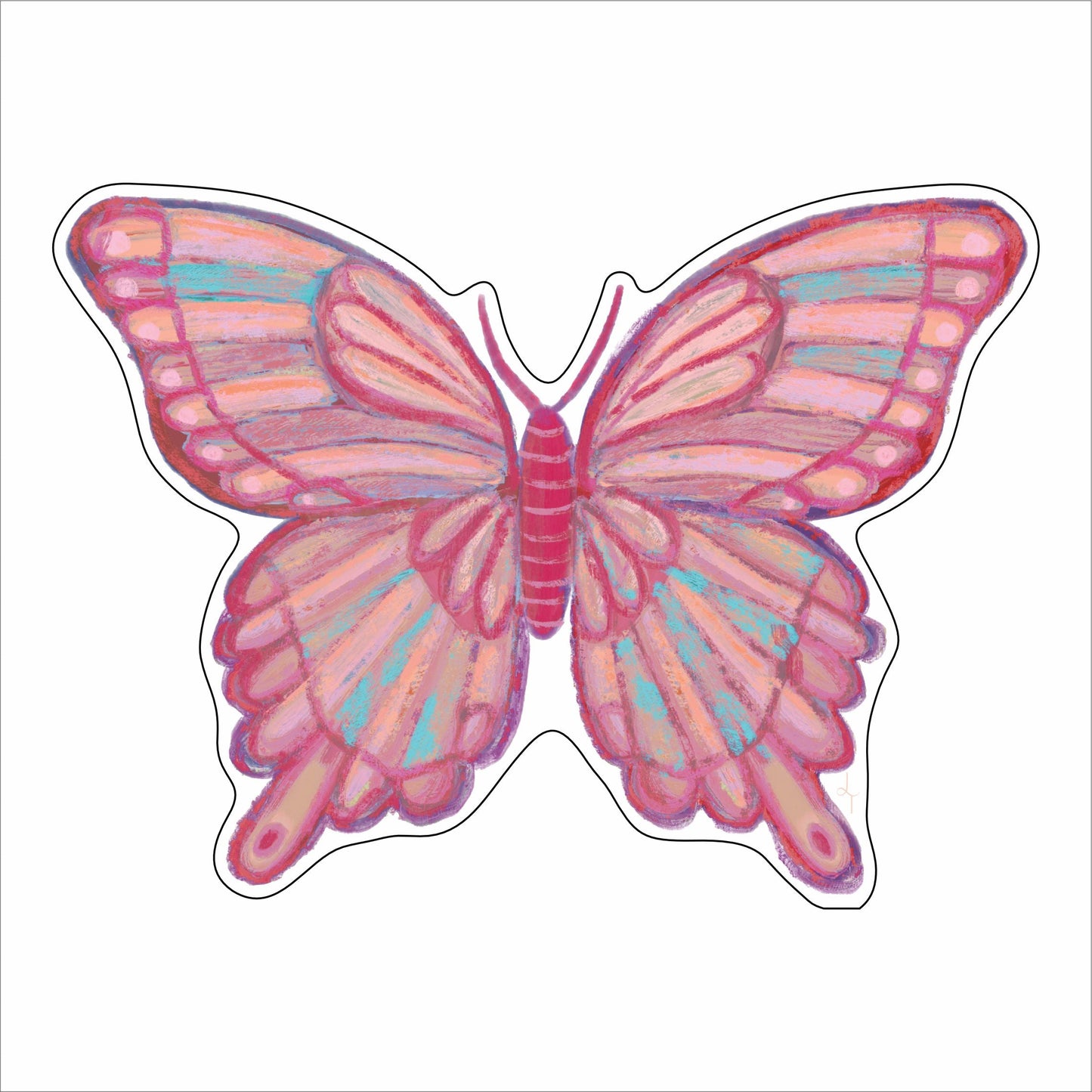 LTA-023 Pink Butterfly | 0.75Acrylic Contour |