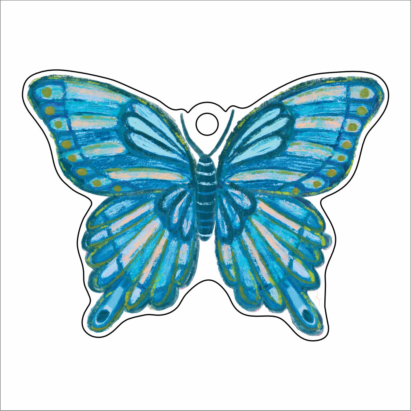 LTA-028 Blue Butterfly Ornament | 0.25Acrylic Ornament |