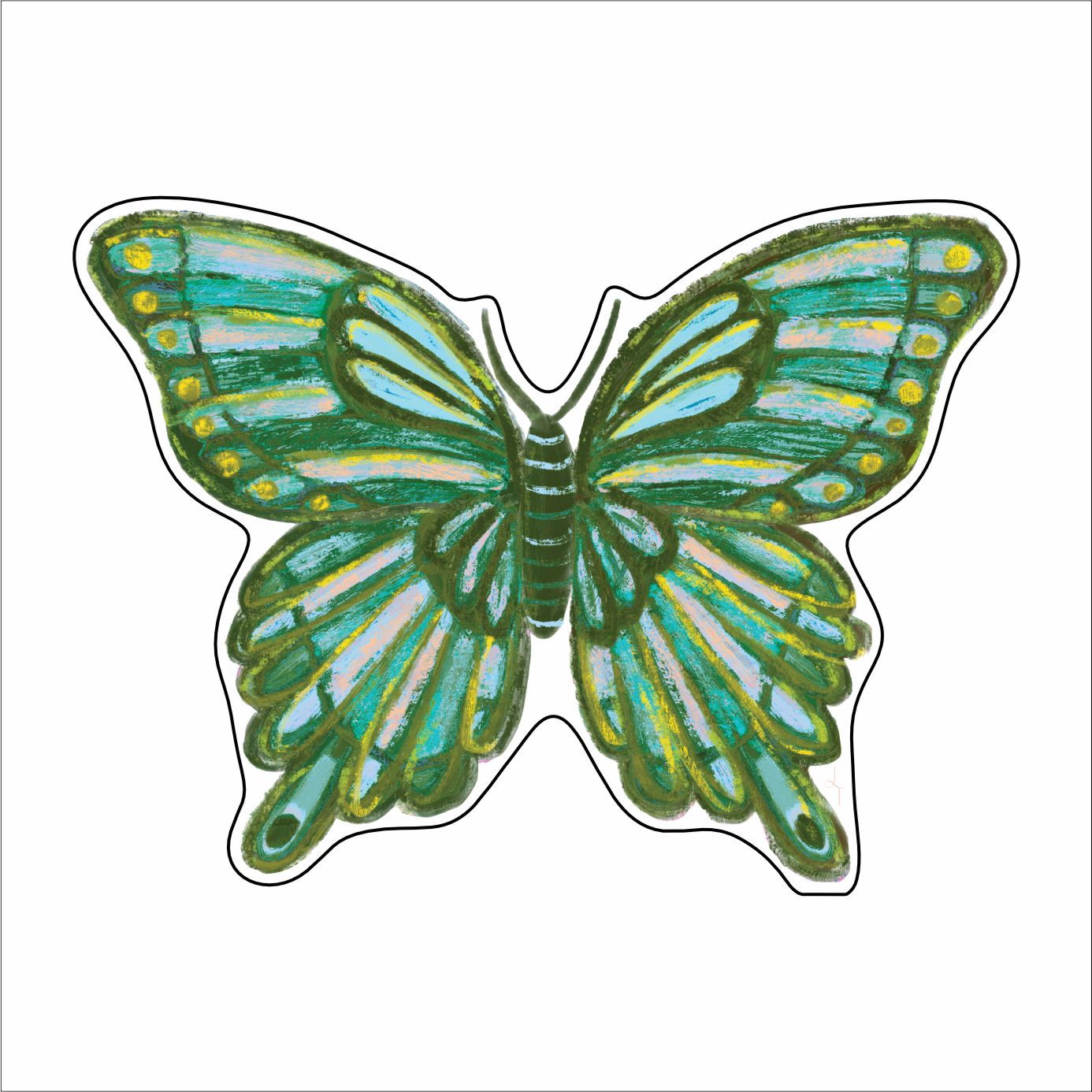 LTA-030 Green Butterfly Mini | 0.50Acrylic Mini |