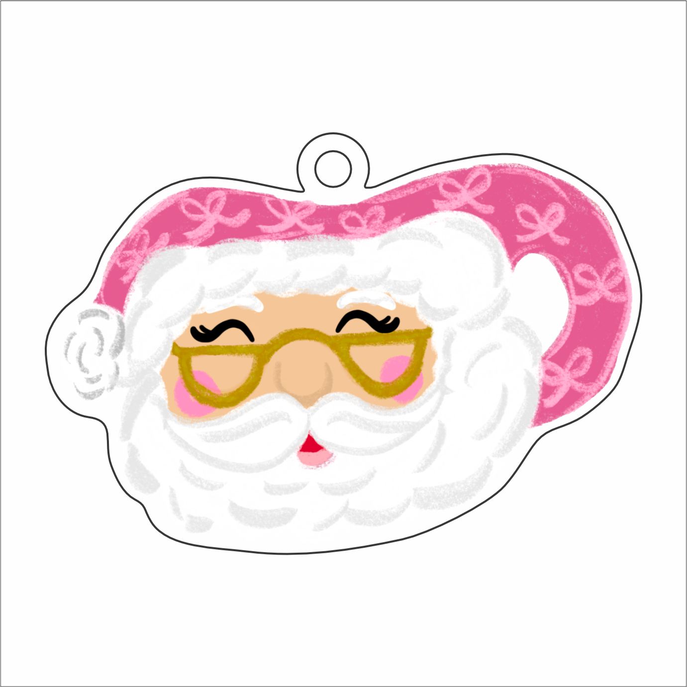 LTA-053  Santa Mug Ornament | 0.25Acrylic Ornament |