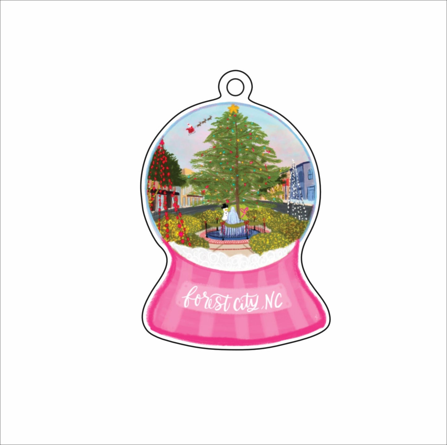 LTA-059 Forest City Snow Globe Ornament | 0.25Acrylic Ornament |
