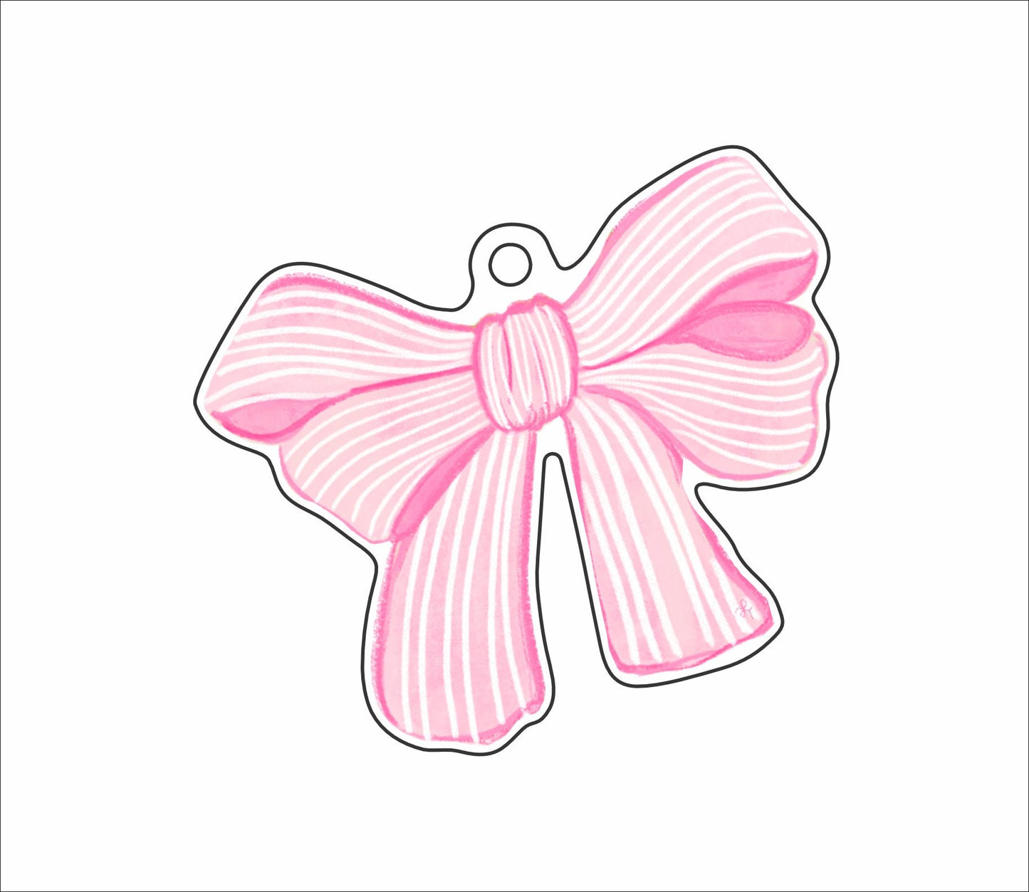 LTA-066  Pink Bow Ornament | 0.25Acrylic Ornament |