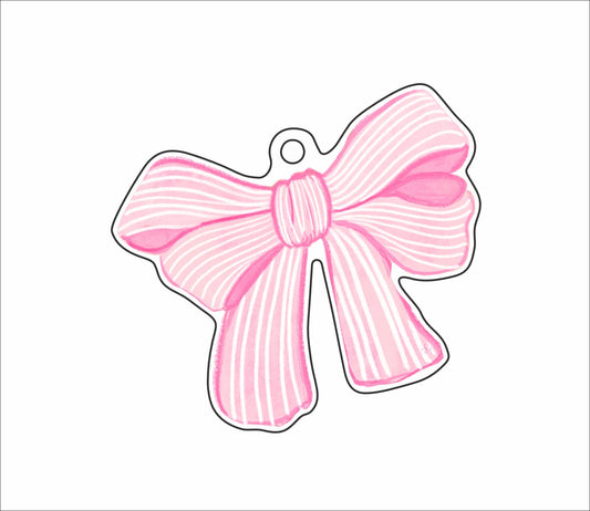 LTA-066  Pink Bow Ornament | 0.25Acrylic Ornament |