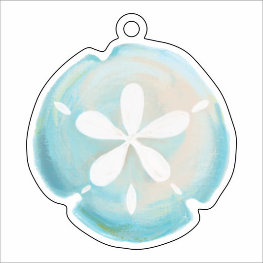 LTA-067  Blue Sand Dollar Ornament | 0.25Acrylic Ornament |