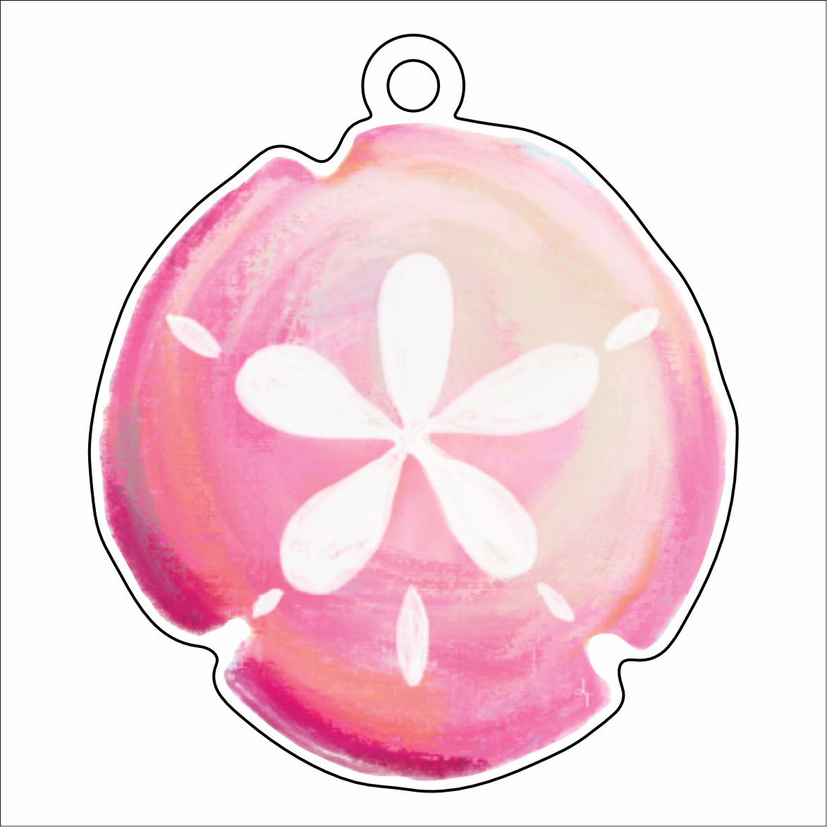 LTA-068  Pink Sand Dollar Ornament | 0.25Acrylic Ornament |