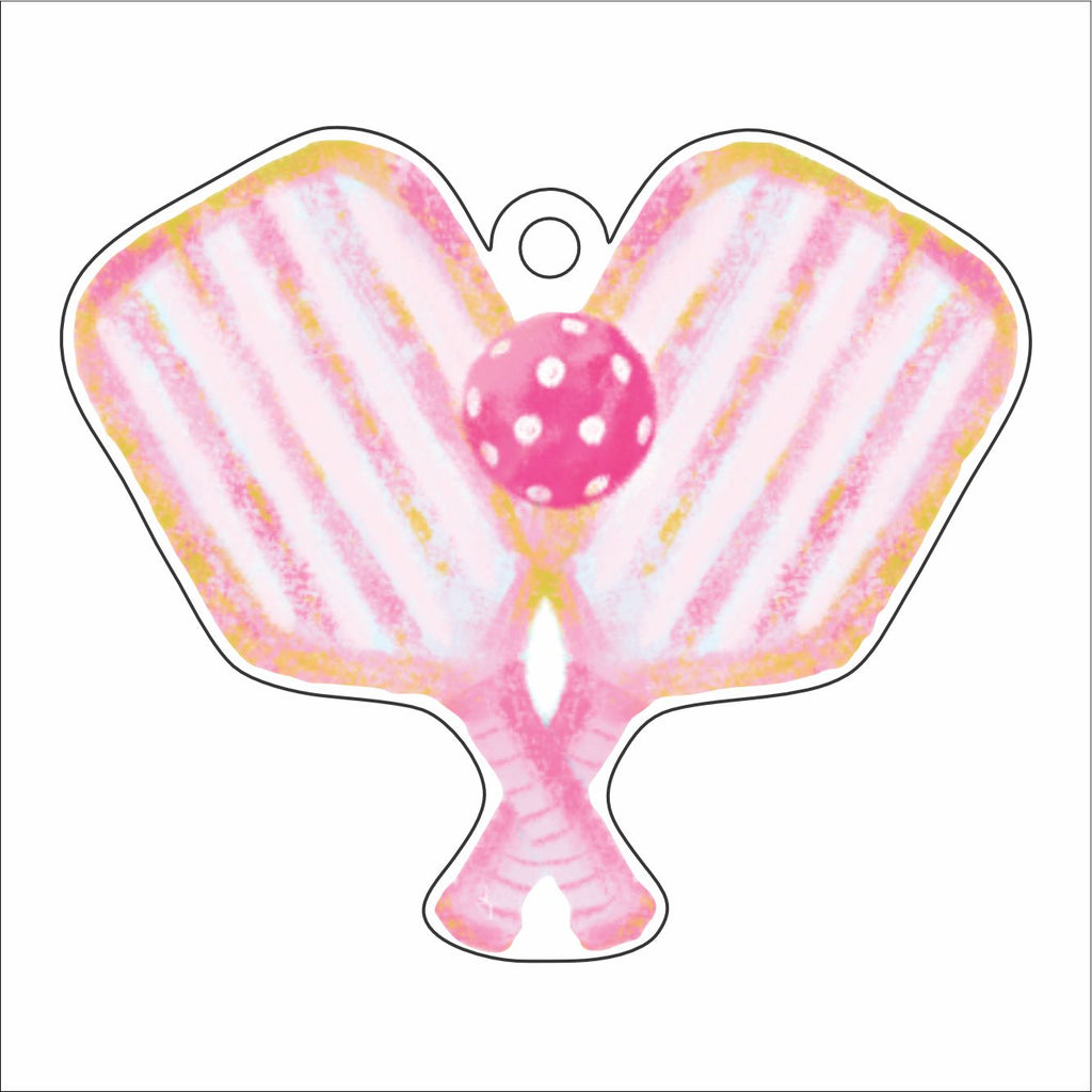 LTA-070  Pink Pickleball Ornament | 0.25Acrylic Ornament |