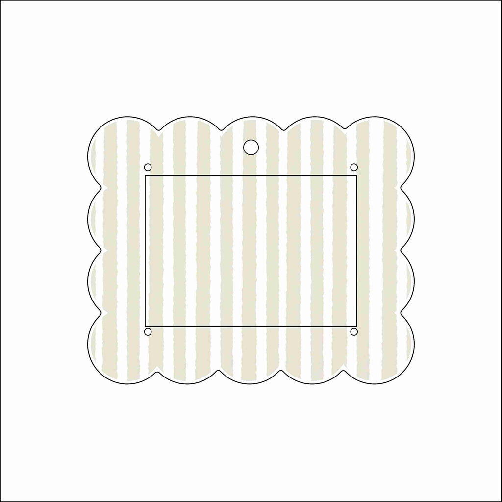 LWA-013 Taupe Stripe Ornament Photo Frame | 0.25Acrylic Picture Frame | Case of 5