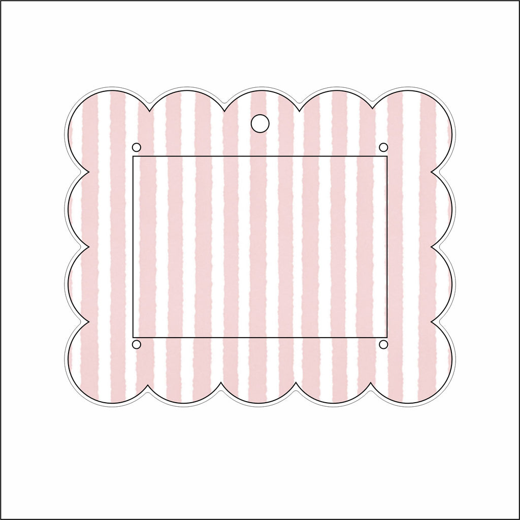 LWA-038 Pink Stripe Ornament Photo Frame | 0.25Acrylic Picture Frame | Case of 4
