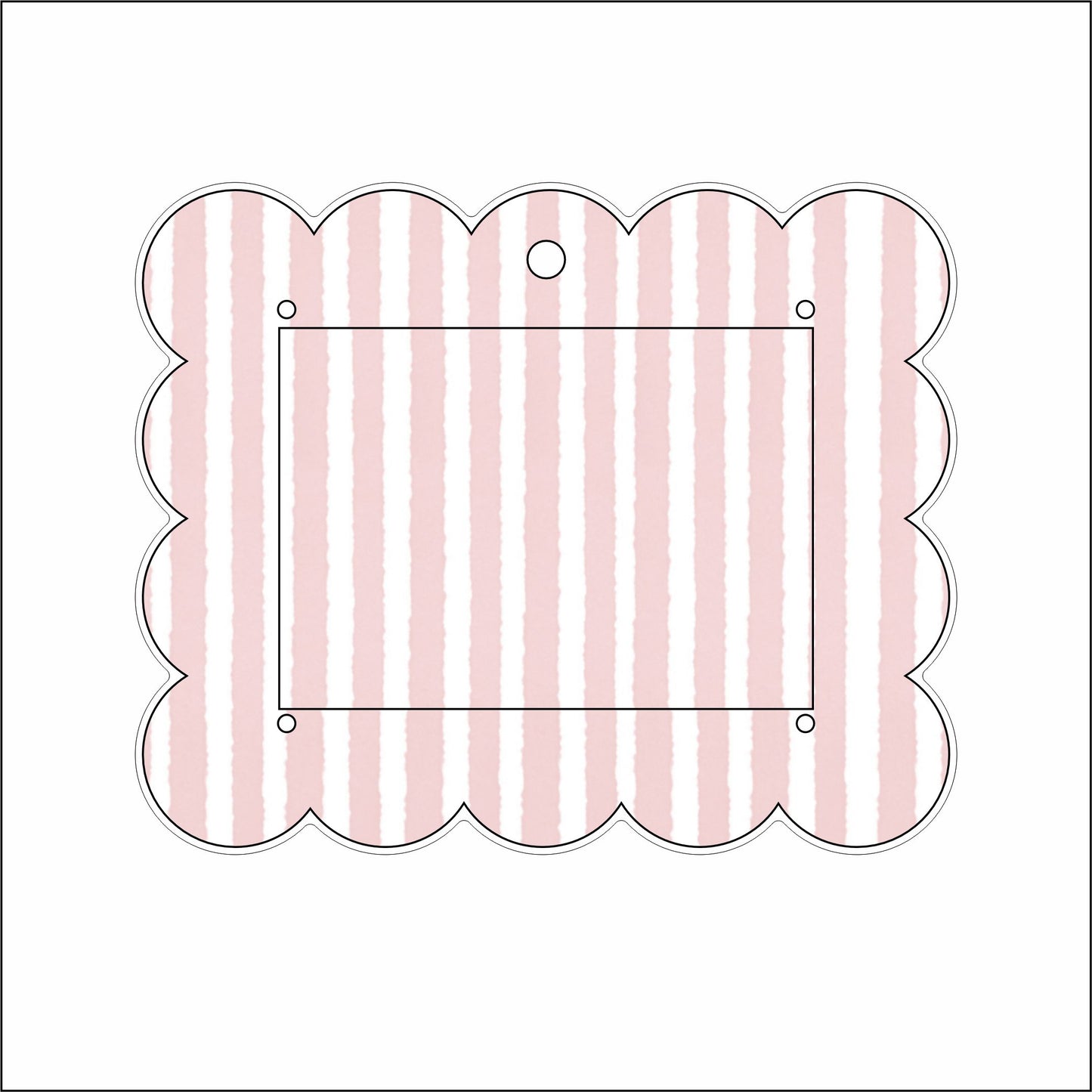 LWA-038 Pink Stripe Ornament Photo Frame | 0.25Acrylic Picture Frame | Case of 4