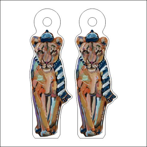 CMS-692-C10 Lion Earring  | 0.125Acrylic Earrings | Set of 10
