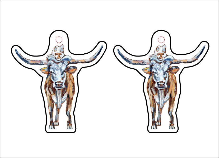 CMS-532-C10 Longhorn Earring  | 0.125Acrylic Earrings | Set of 10