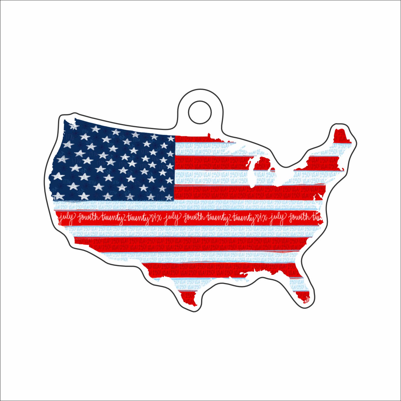 MAA-005 Old Glory Ornament | 0.25Acrylic Ornament
