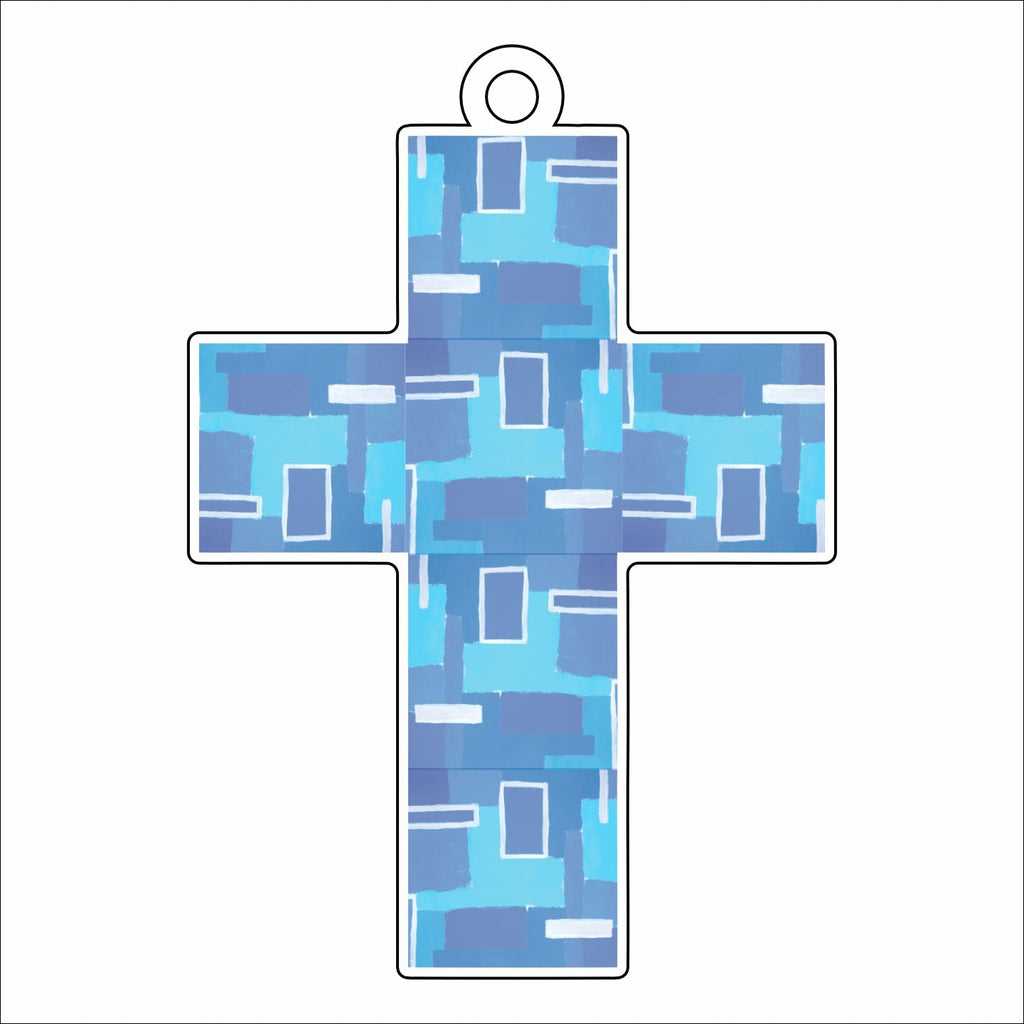 MBA-011 Splash Cross Ornament | 0.25in. Acrylic Ornament | Mix and  Match (any 10+)