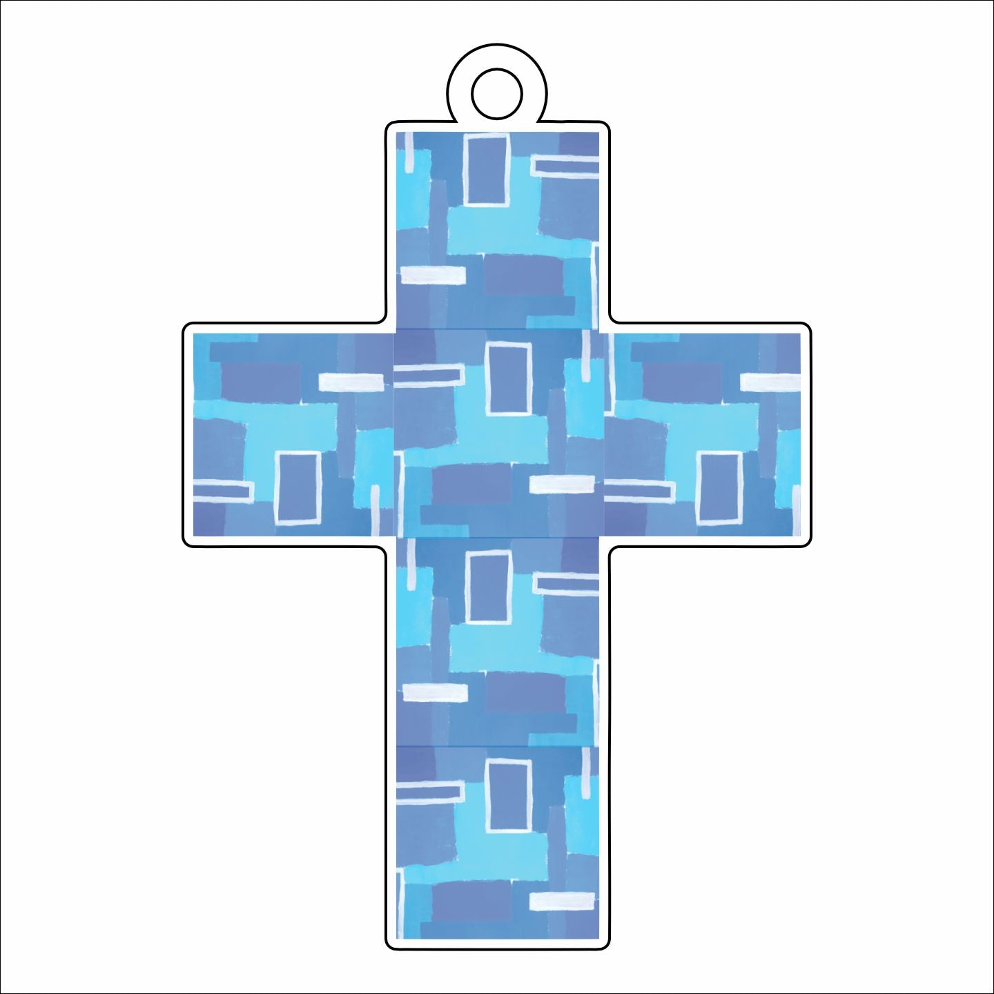 MBA-011 Splash Cross Ornament | 0.25in. Acrylic Ornament | Mix and  Match (any 10+)
