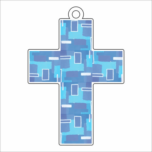 MBA-011 Splash Cross Ornament | 0.25in. Acrylic Ornament | Mix and  Match (any 10+)