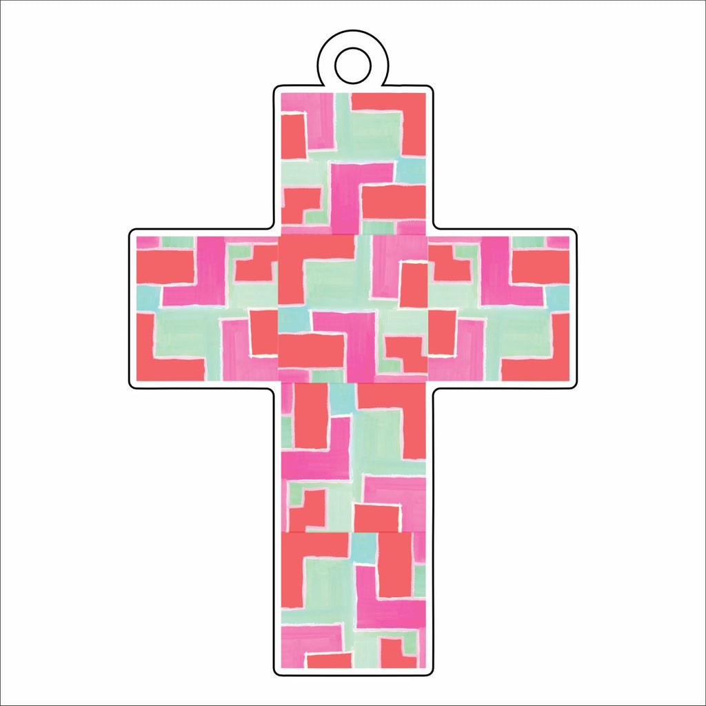 MBA-012 On the Housetop Cross Ornament  | 0.25in. Acrylic Ornament | Mix and  Match (any 10+)
