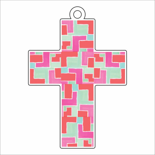 MBA-012 On the Housetop Cross Ornament  | 0.25in. Acrylic Ornament | Mix and  Match (any 10+)