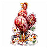 MBO-001 The Mahjong Gamecock | 0.75in. Acrylic Contour | Dropship