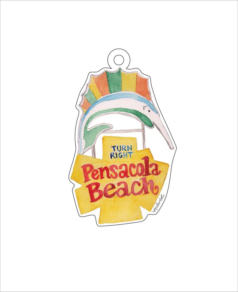 Beach Sign | 0.25in. Acrylic Ornament | Case of 25
