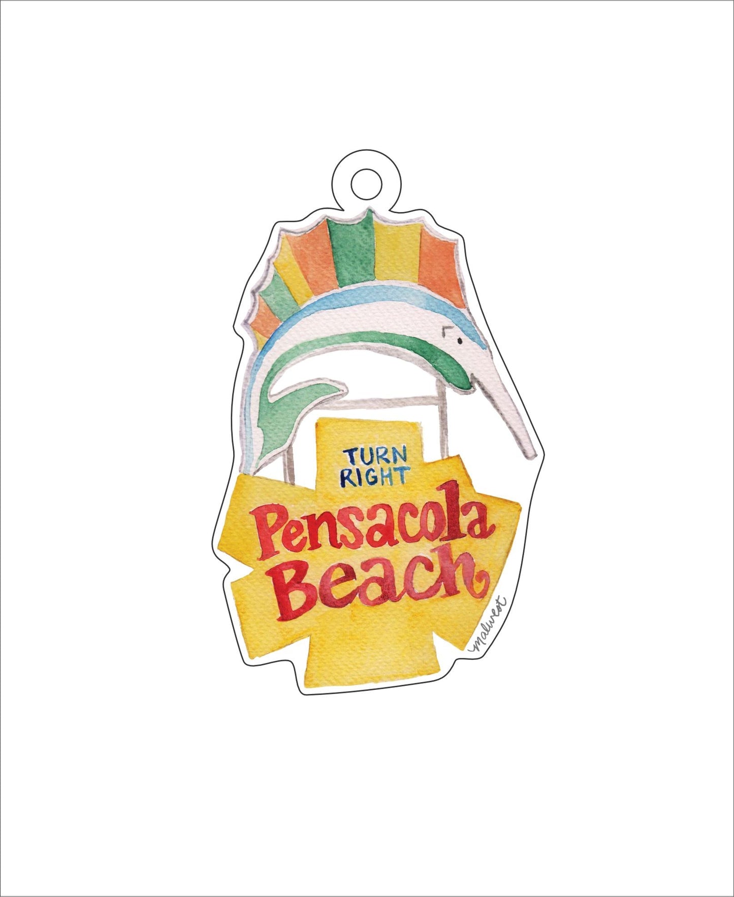 Beach Sign | 0.25in. Acrylic Ornament | Case of 25