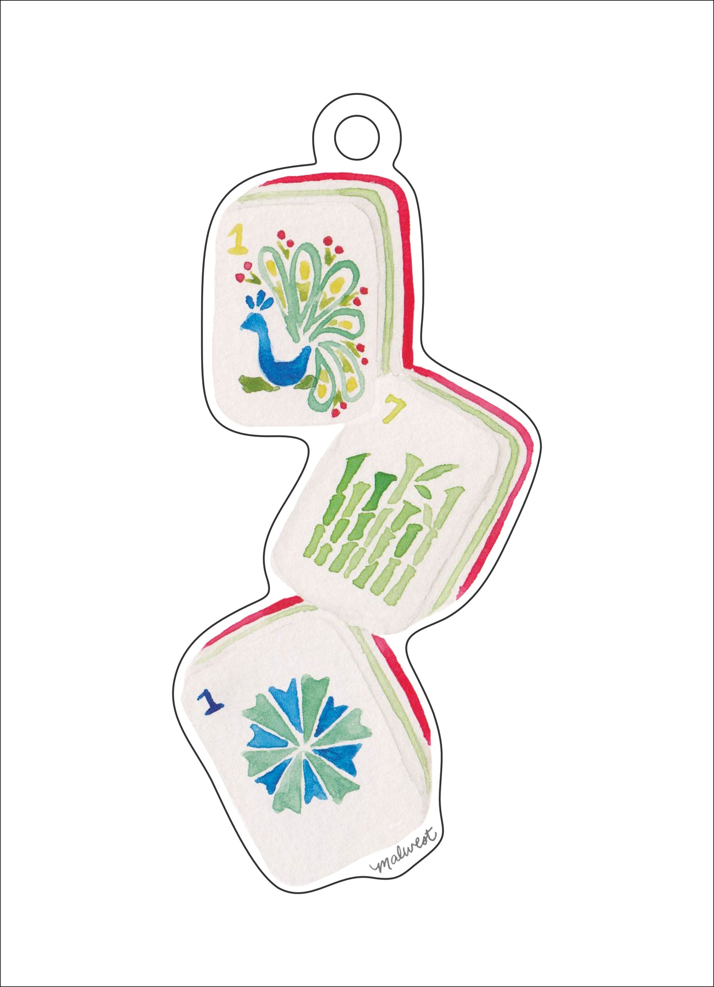 MCA-013 Merry Mahj | 0.25in. Acrylic Ornament | Case Bundle of 25