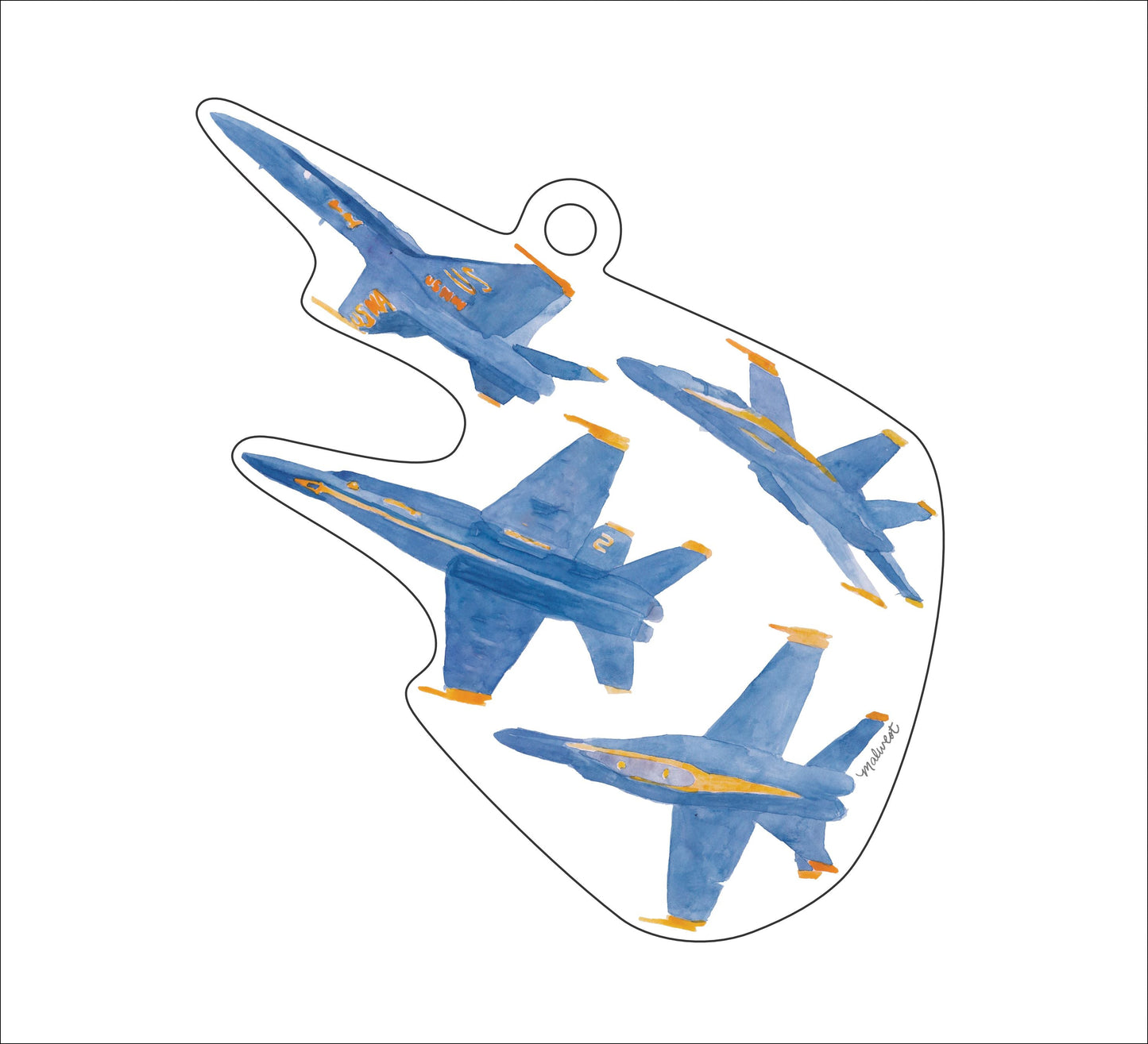 Jets | 0.25in. Acrylic Ornament | Case (any 10+) Pack of 1