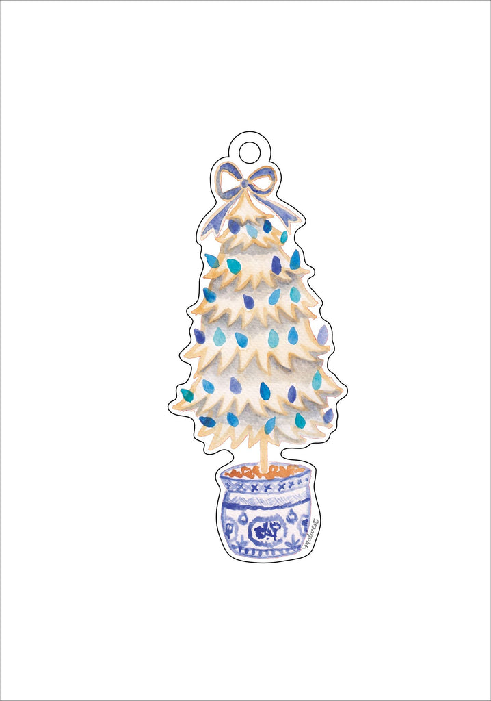 MCA-022 Vintage Tree (Blue and white) | 0.25Acrylic Ornament |