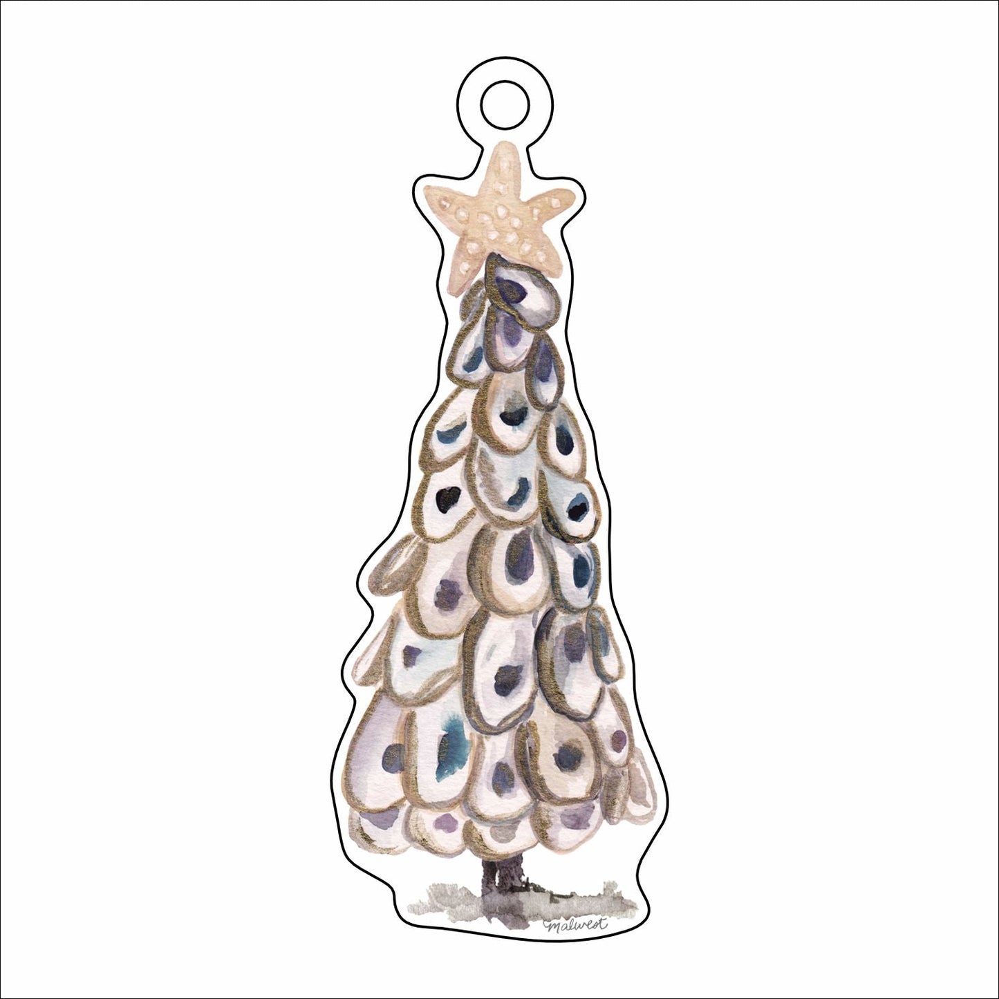 MCA-026 Oyster Tree Ornament | 0.25Acrylic Ornament |
