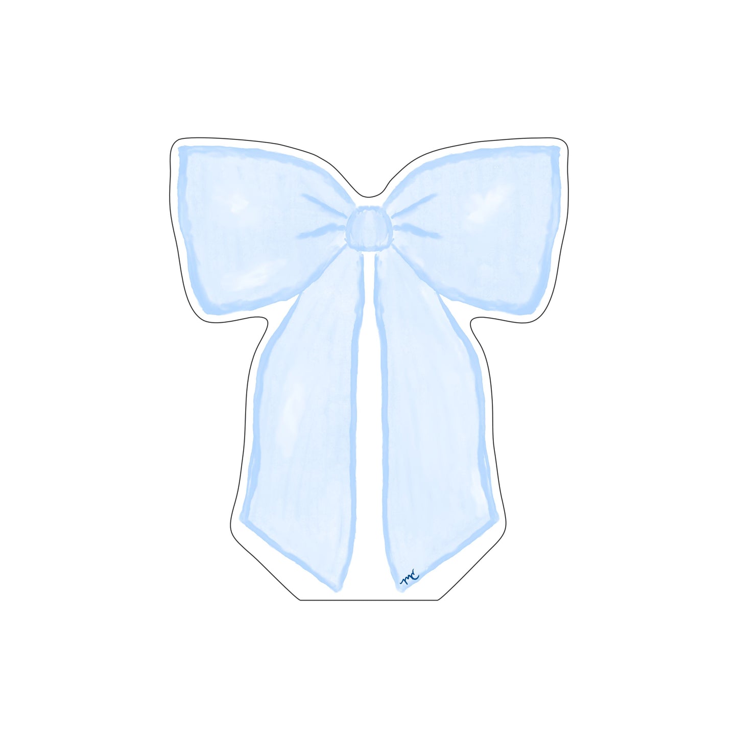 MCD-004 Margaret Caroline's Blue Bow | 0.75Acrylic Contour