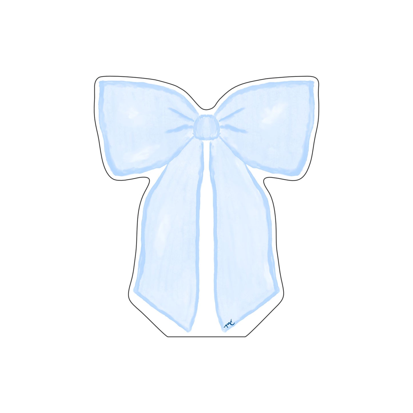 MCD-005 Margaret Caroline's Blue Bow Mini | 0.50Acrylic Mini Contour