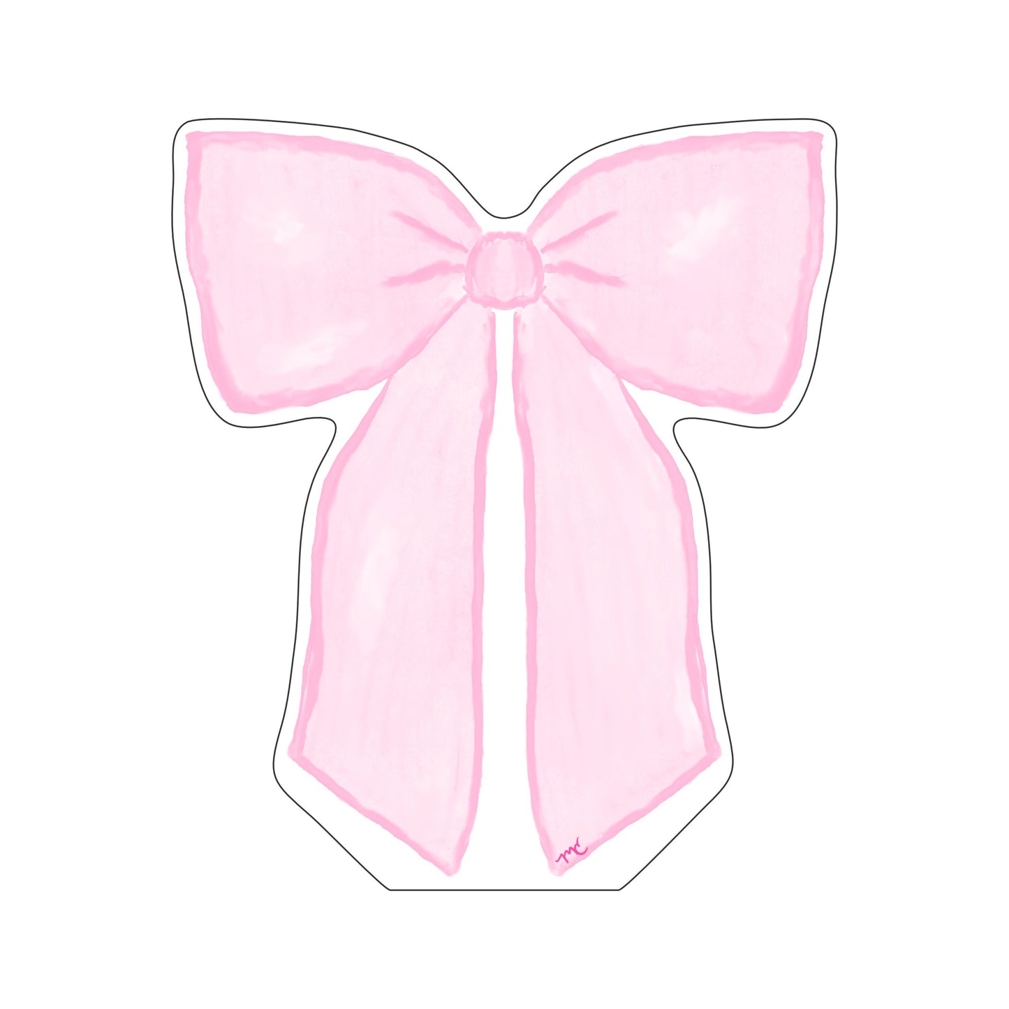MCD-007 Margaret Caroline's Pink Bow | 0.75Acrylic Contour