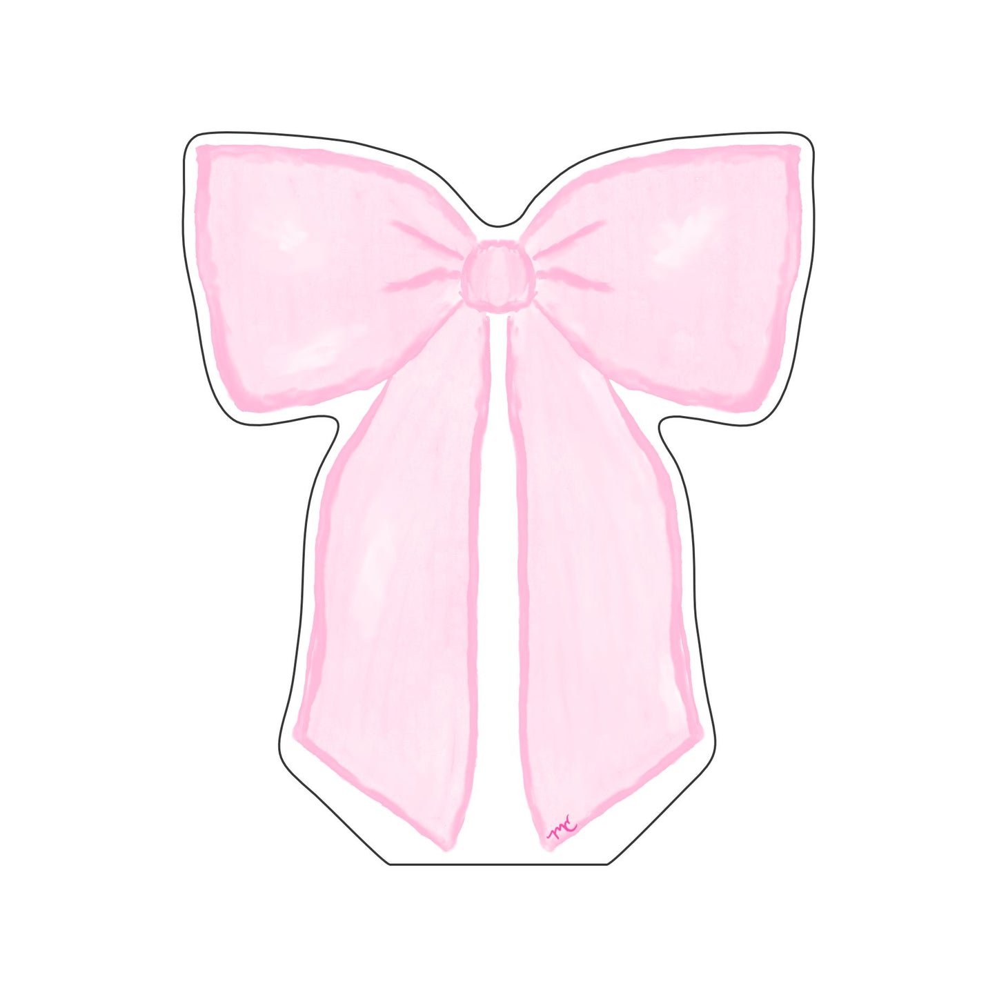 MCD-008 Margaret Caroline's Pink Bow Mini | 0.50Acrylic Mini Contour