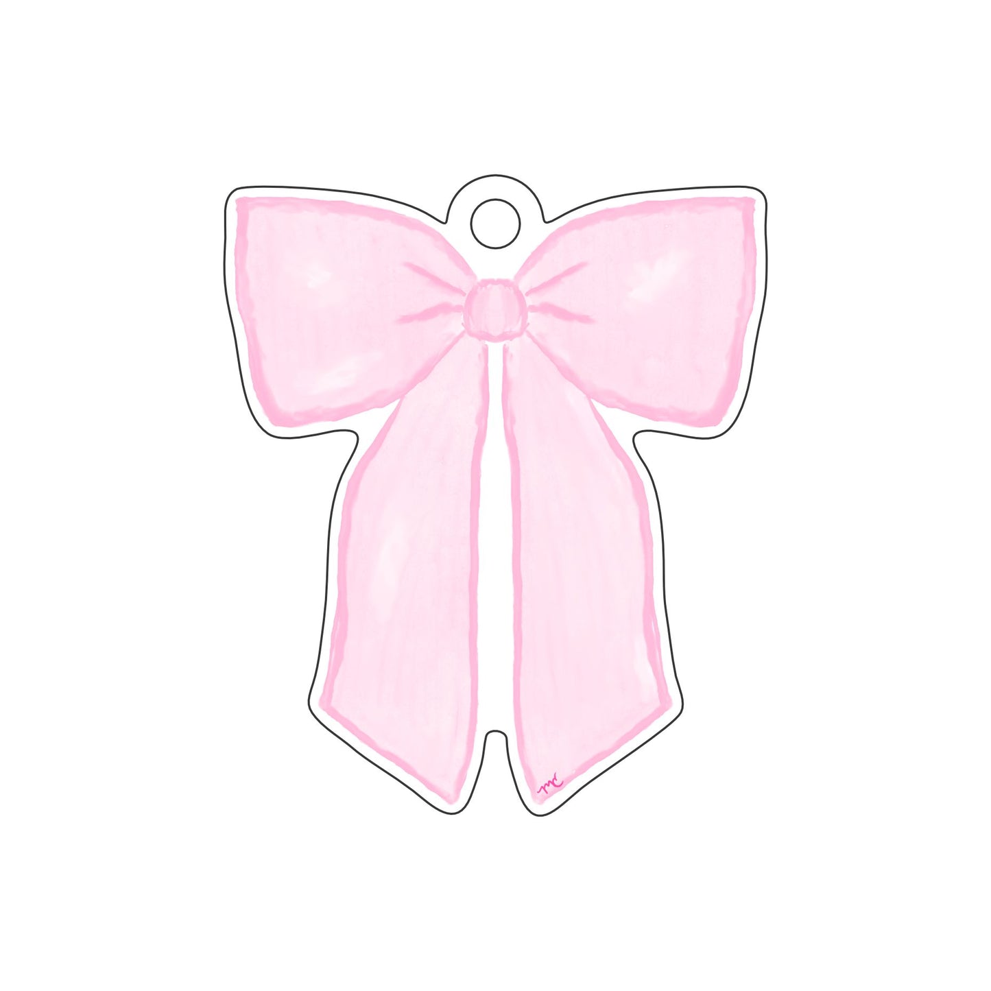 MCD-009 Margaret Caroline's Pink Bow Ornament | 0.25Acrylic Ornament