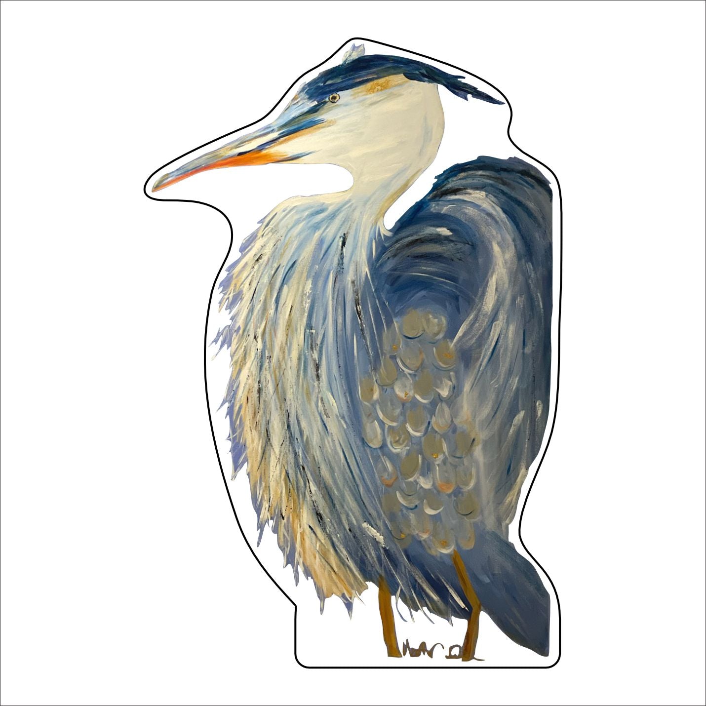 MCR-001 Blue Heron | 0.75in. Acrylic Contour |