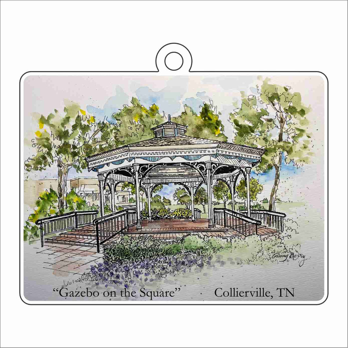 MDP-016  Gazebo on the Square | 0.25Acrylic Ornament