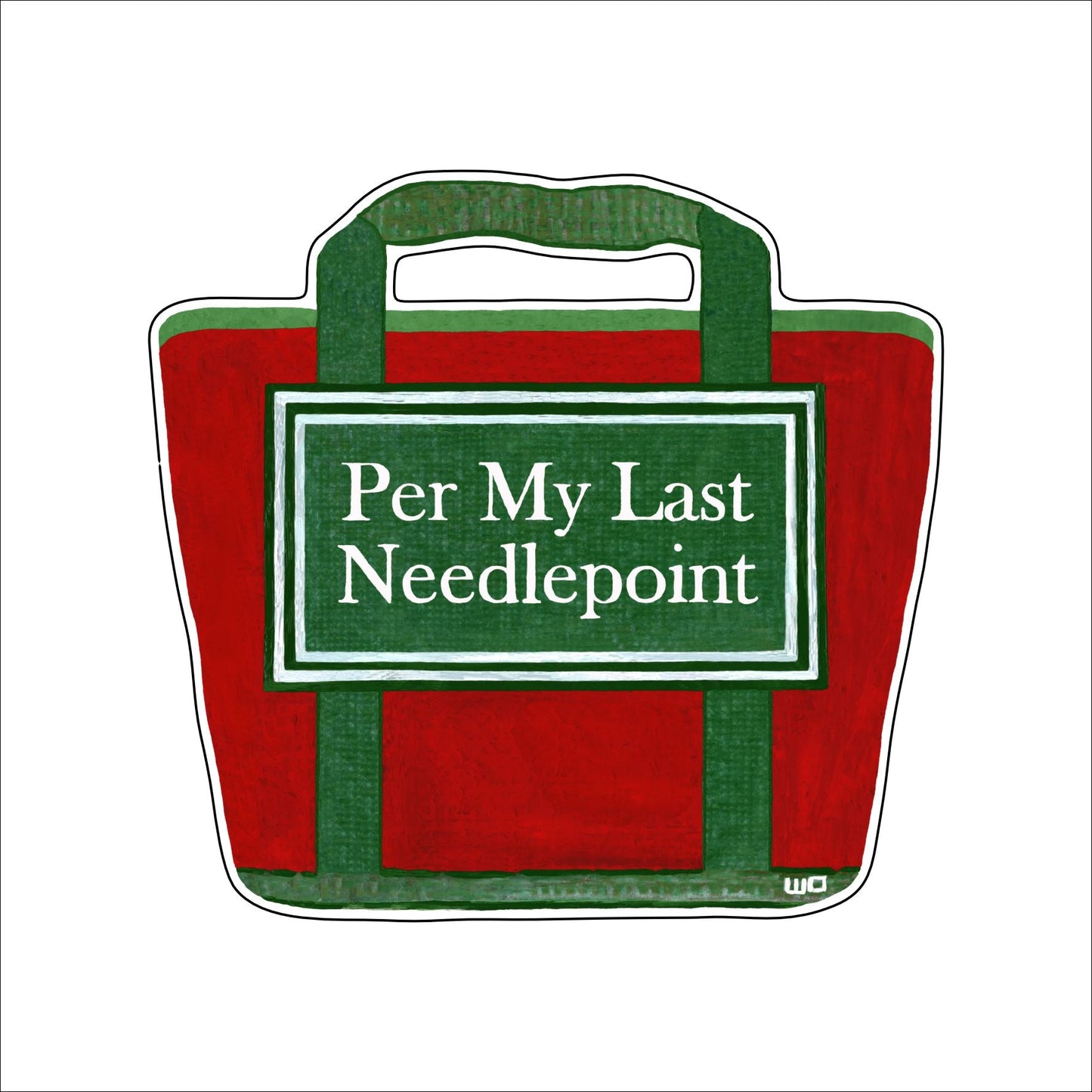 MEG-004 Needlepoint | 0.25in. Acrylic Ornament |