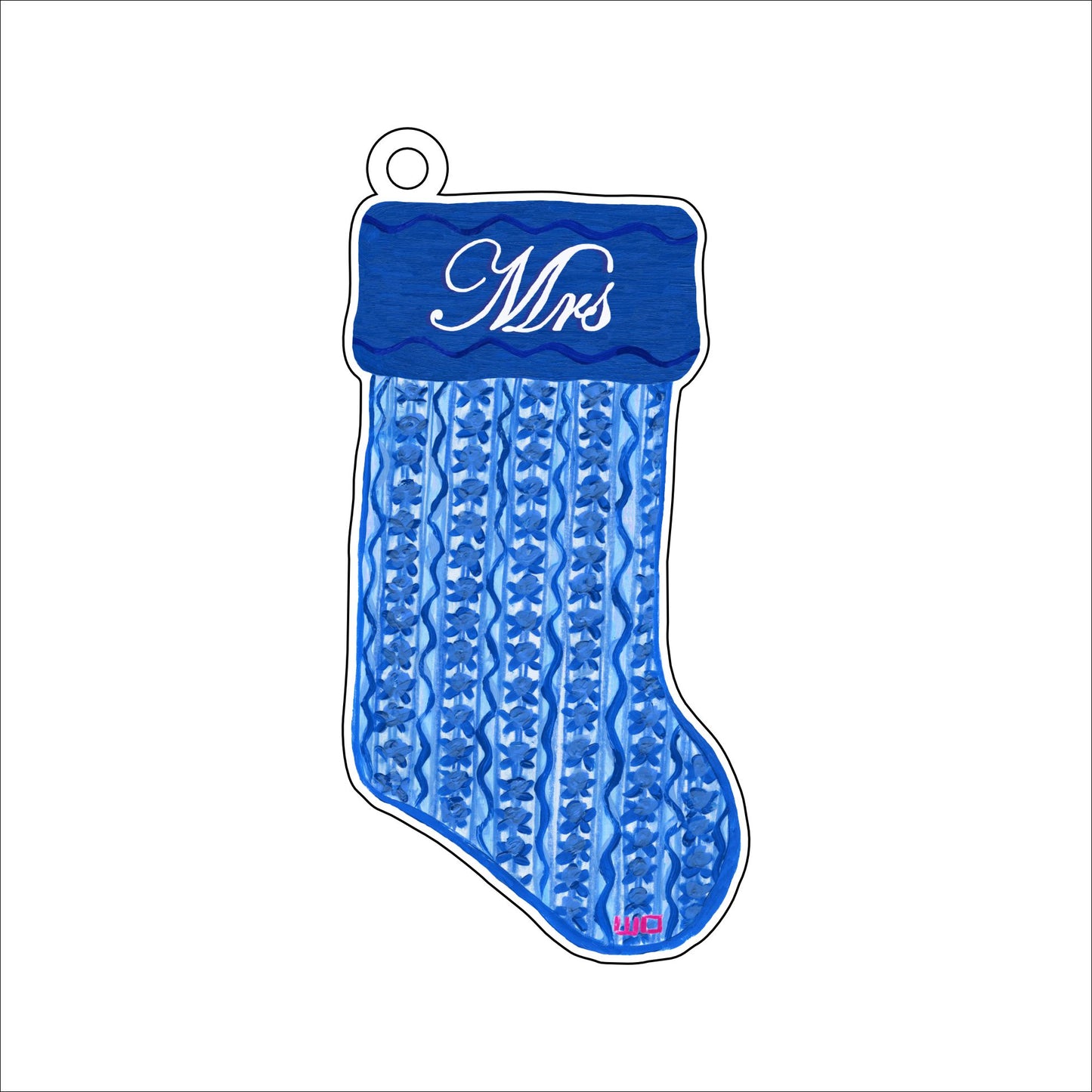 MEG-016 Mrs. Stocking | 0.25in. Acrylic Ornament |