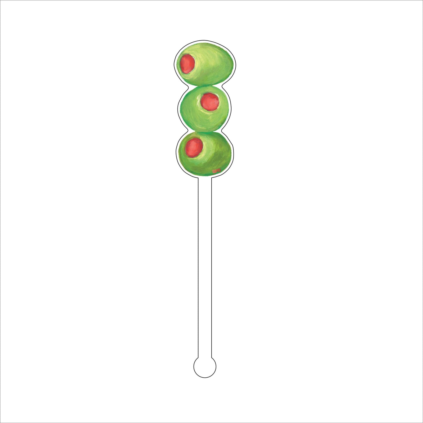 MEG-026 Olive Drink Stirrer | 0.125Acrylic Stirrer | Case of 100
