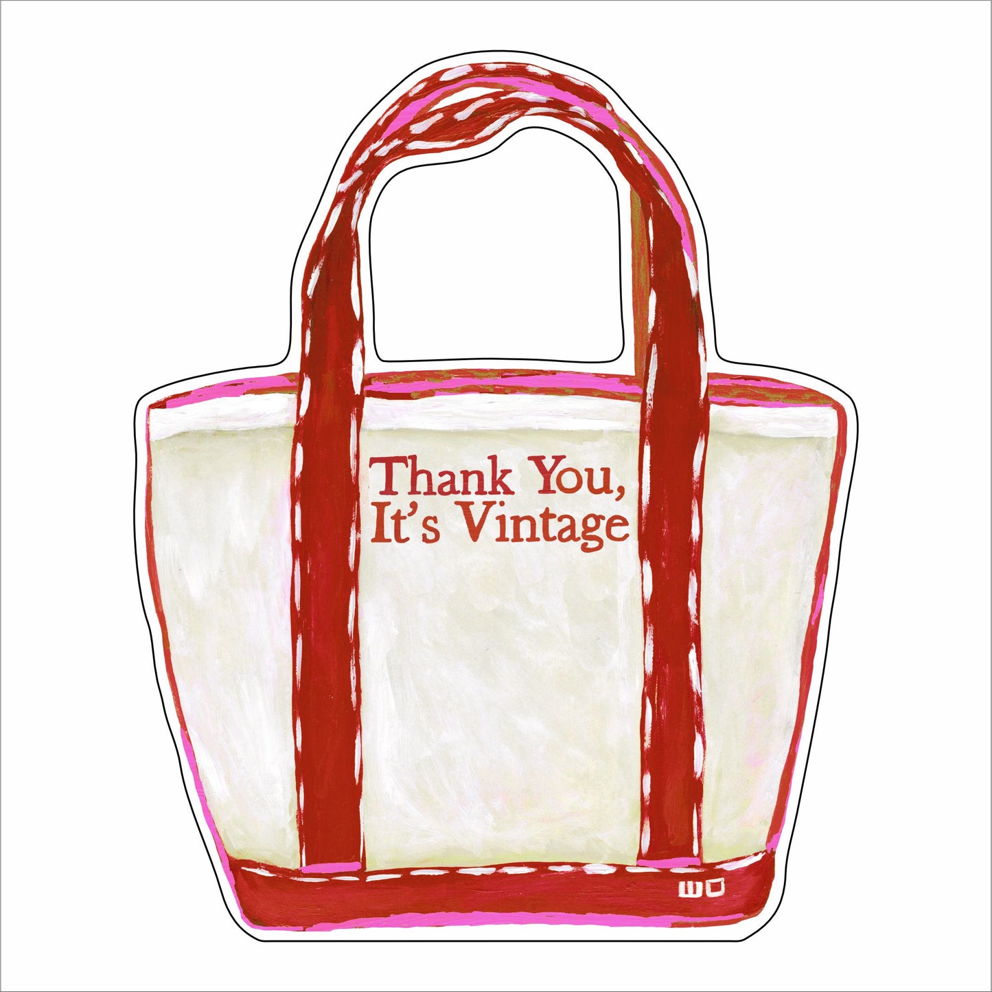 MEG-031 Red Thank You It's Vintage | 0.75Acrylic Contour |