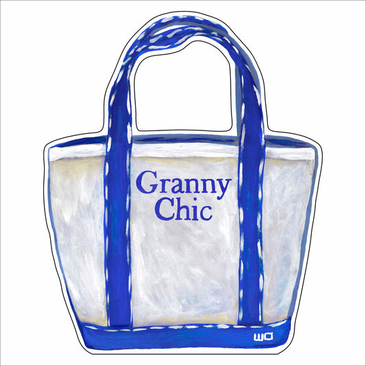 MEG-037 Granny Chic Blue Boat Tote | 0.75Acrylic Contour |