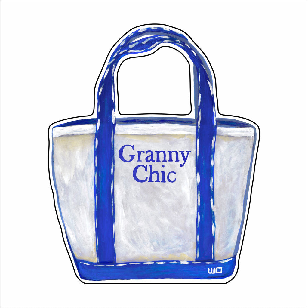 MEG-038 Granny Chic Blue Boat Tote Mini | 0.50Acrylic Contour |